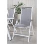 Virya Outdoor-Essgruppe mit 6 Albany-Stühlen - Weiß/Grau