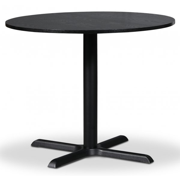 Solano Essgruppe: Tisch 90 cm inklusive 4 Ax Stühle - Schwarze Esche / Rattan + 3.00 x Möbelfüße