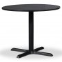 Solano Essgruppe: Tisch 90 cm inklusive 4 Ax Stühle - Schwarze Esche / Rattan + 3.00 x Möbelfüße