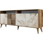 Milan Sideboard 180 cm - Nussbaum/weißer Marmor