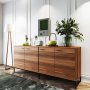 Porta Sideboard - Nussbaum/schwarz
