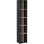 Schilder-Bücherregal mit Trennwänden - Mattgrau/Hickory