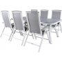 Virya Outdoor-Essgruppe mit 6 Albany-Stühlen - Weiß/Grau