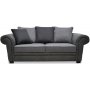 Delux 2-Sitzer-Sofa mit Kissen - Grau/Anthrazit/Vintage + Fleckentferner für Möbel