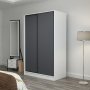 Kapusta Kleiderschrank 120 cm - Weiß/Anthrazit