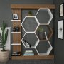 Bücherregal Sueno - Weiß/Walnuss