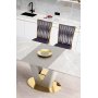 Valentino Esstisch 160-220 x 90 cm - Grauer Marmor/Hellgrau/Gold