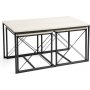 Defne Couchtisch-Set - Schwarz/Marmor