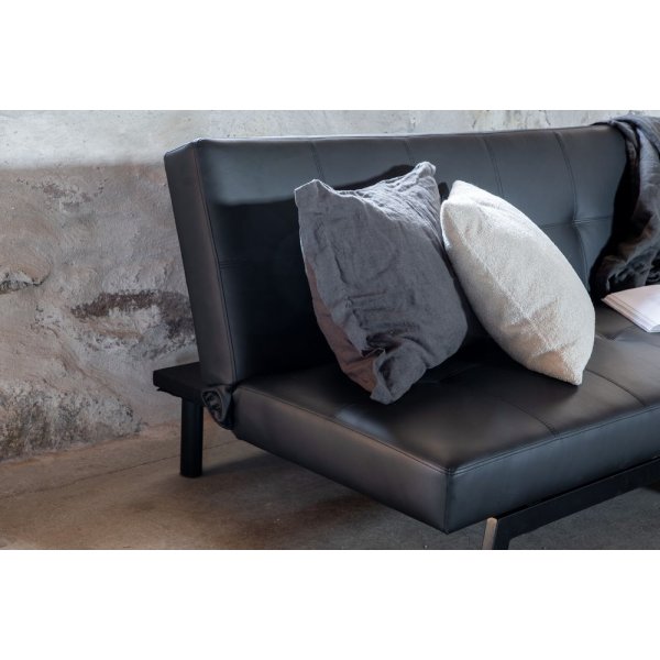 Schlafsofa - Schwarzes Kunstleder