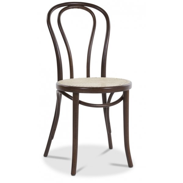 Bugholzstuhl No18 Classic mit Rattansitz - Braun