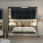 Kapusta Kleiderschrank mit Spiegeltüren, 220x52x210 cm - Braun