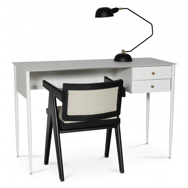 Flash Schreibtisch 120x50 cm - Weiß / Messing
