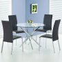 Charlotte runder Esstisch Ø90 cm - Chrom / Glas