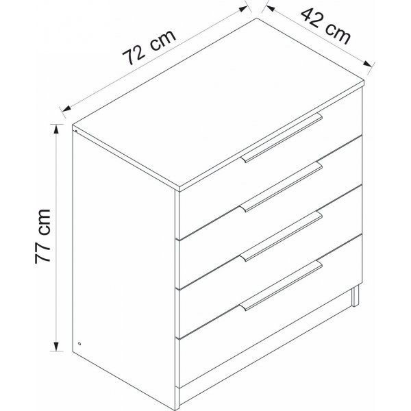 Cikani Kommode 72 x 42 cm - Anthrazit