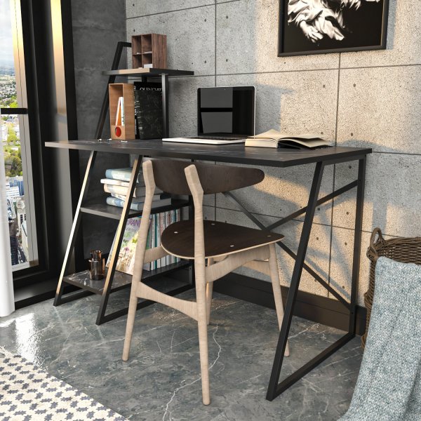 Admira Schreibtisch 120 x 60 cm - Schwarz