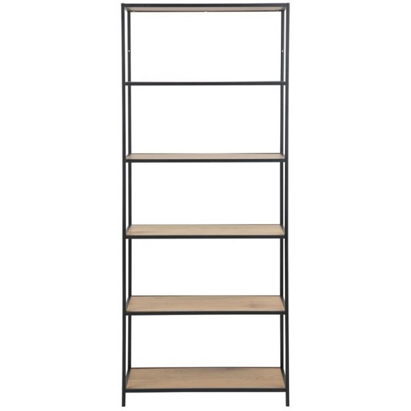 Seaford Bücherregal 77x185 cm - Eiche/schwarz