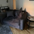 Kundenbild Brandy Lounge Sessel 1,5-Sitzer Sofa - Dunkelgrau (Samt)