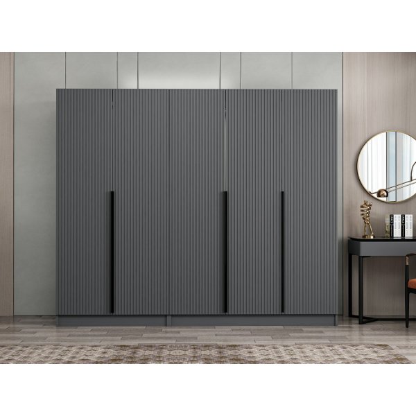 Cikani Kleiderschrank 225x52x210 cm - Anthrazit