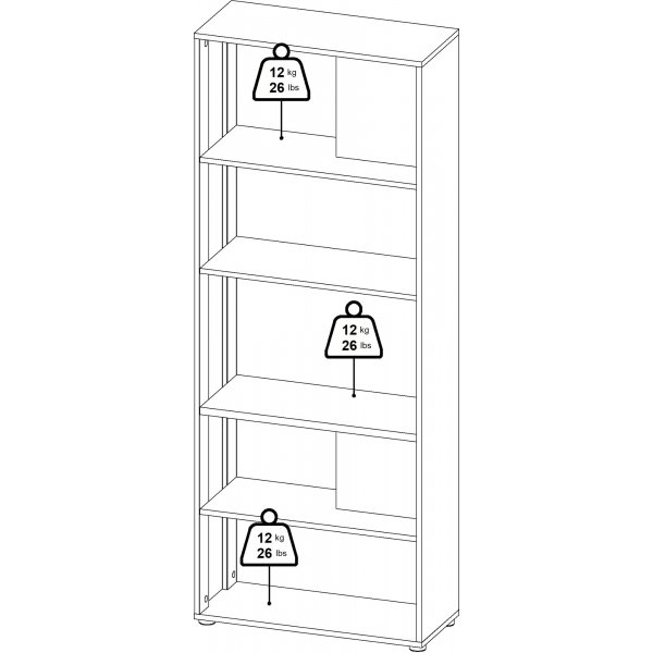 Schilder-Bücherregal - Weiß/Hickory