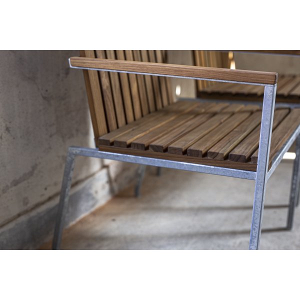 Gartenstuhl Alva – Teak/galvanisiertes Metall