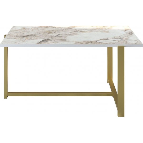 Merida Couchtisch 92 x 64 cm - Gold/Weiß