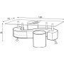 Meeting Couchtisch inklusive Hocker - Dunkelgrau/Grau