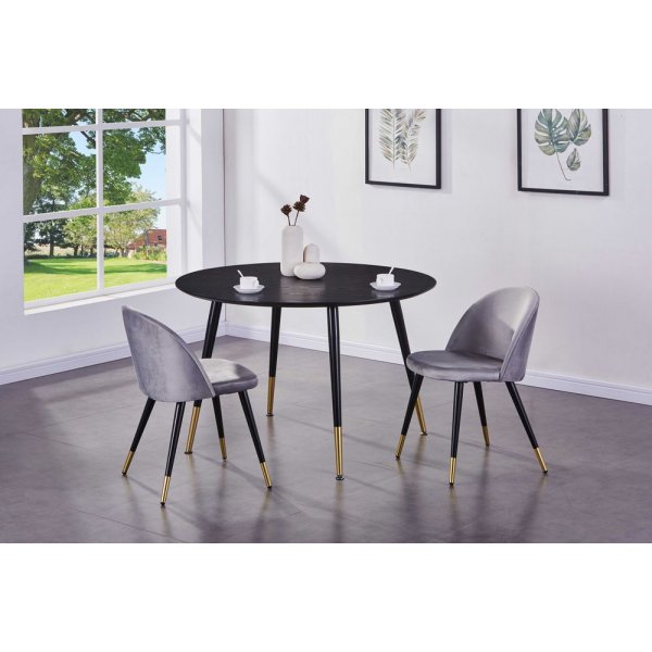 Esstisch Slope ø115 cm - schwarz / Messing