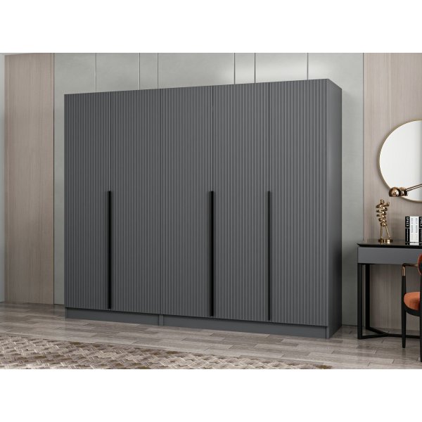 Cikani Kleiderschrank 225x52x210 cm - Anthrazit