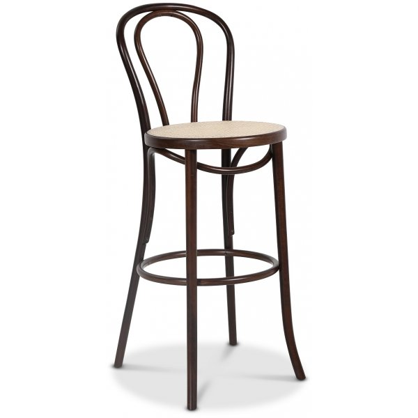 Biegeholz Barstuhl No 18 - Walnuss / Rattan