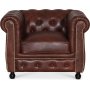Chesterfield-Sessel aus braunem Leder - Old England + Fleckentferner für Möbel