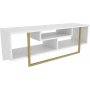 Asal Medienbank 120 cm - Gold/Weiß