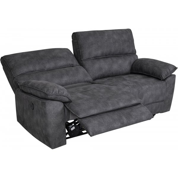 Coventry 3-Sitzer-Sofa mit elektrischer Liegefunktion, graue Mikrofaser