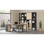 Schilder-Bücherregal mit Trennwänden - Mattgrau/Hickory