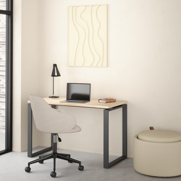 Schilderschreibtisch 120 cm - Mattgrau/Hickory
