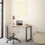 Schilderschreibtisch 120 cm - Mattgrau/Hickory