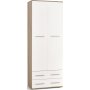 Kleiderschrank Abdel - Weiß/Eiche