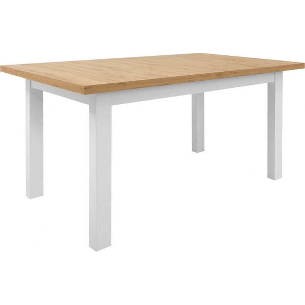 Erla Esstisch 160-200 x 90 cm - Weiß/Eiche