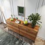 Porta Sideboard - Nussbaum/schwarz