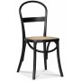 Solano Essgruppe: Tisch 90 cm inklusive 4 Ax Stühle - Schwarze Esche / Rattan + 3.00 x Möbelfüße