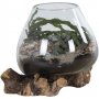 San Marino Wassertropfenvase - Teak/Glas - 15-20 cm