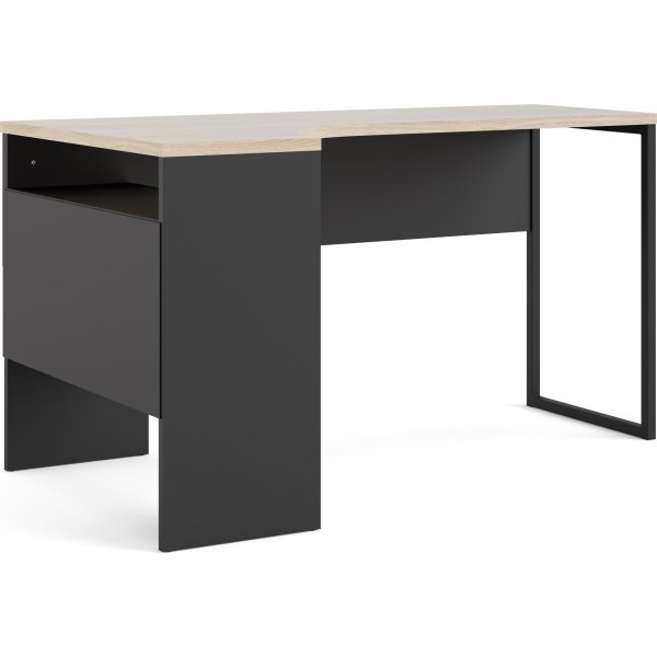 Function Plus Schreibtisch 145,1 x 81 x 76,8 cm - Schwarz/Eiche