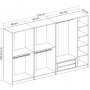 Cavolo Kleiderschrank 315 cm, Variante A - Weiß
