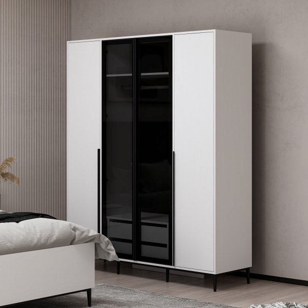 Elevate-Kleiderschrank 180 x 52 x 218 cm - Weiß