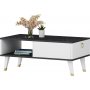 Delux Couchtisch 90 x 45 cm - Schwarz/Weiß