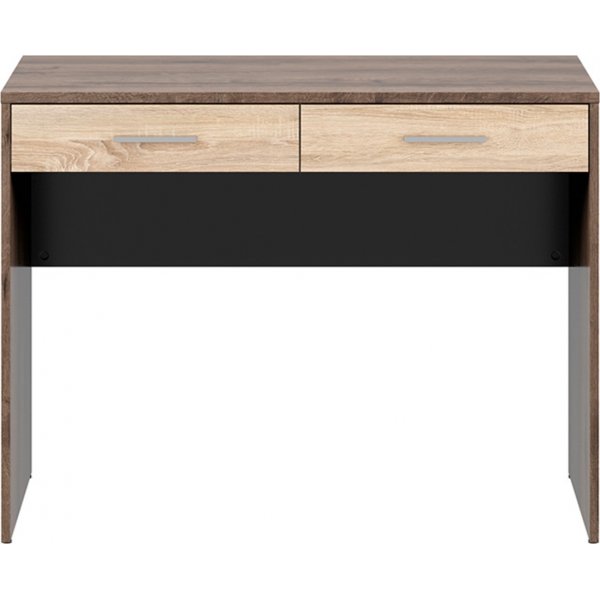 Nepo Plus Schreibtisch mit 2 Schubladen 100 x 59 cm - Dunkle Eiche/helle Eiche