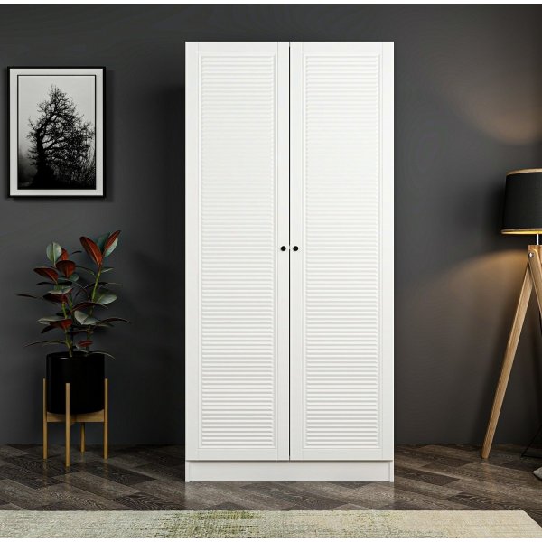 Larett Kleiderschrank 90 cm - Weiß