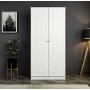 Larett Kleiderschrank 90 cm - Weiß