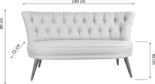Richland 2-Sitzer-Sofa - Creme