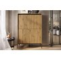 Trendschrank H140 cm - Artisan-Eiche/Schwarz