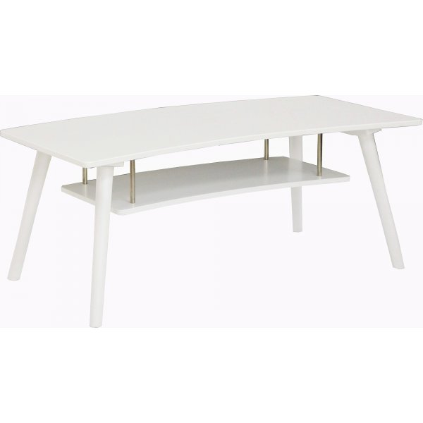 Louise ovaler Couchtisch mit Ablage - Weiß
